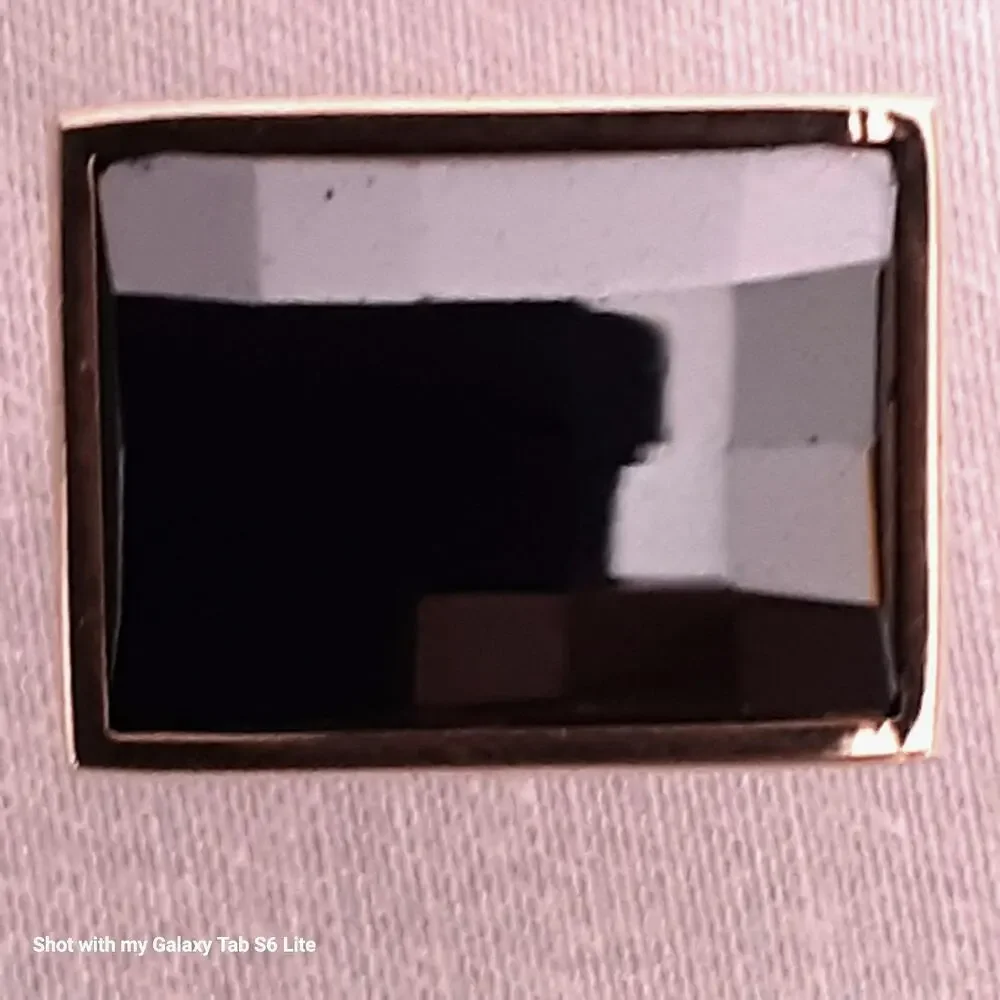 💎Swank Mens Cufflinks Rectangular Black Faceted Squares Stones